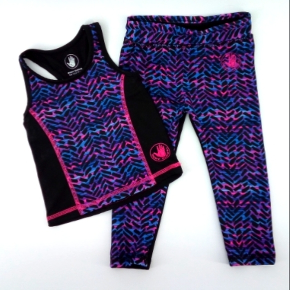 Body Glove 18 Months Workout Spandex Gymnastics Set Black Purple 2 Piece - Picture 9 of 14